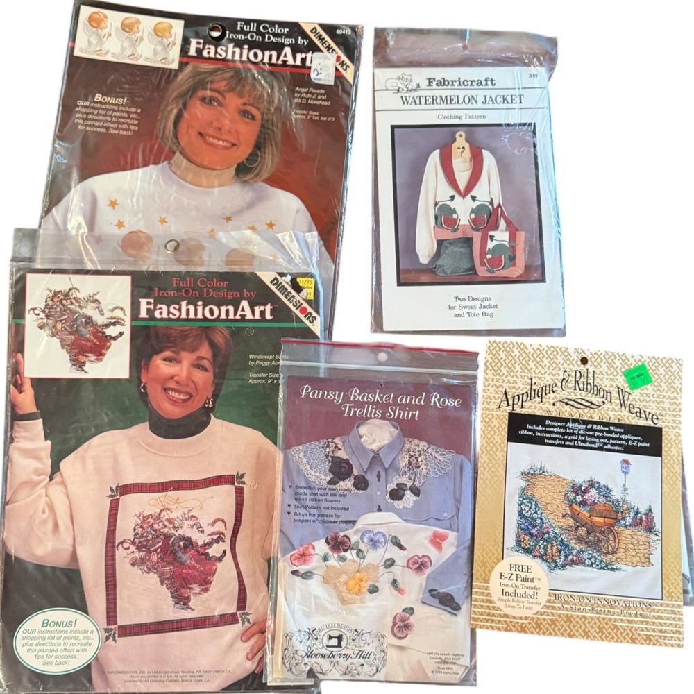 Vintage 90s DIY Craft Pattern Lot  FashionArt Fabricraft Gooseberry Hill
